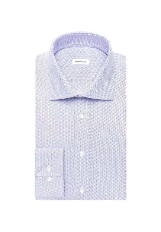 Seidensticker Regular Business Shirt Structure - Medium Blue