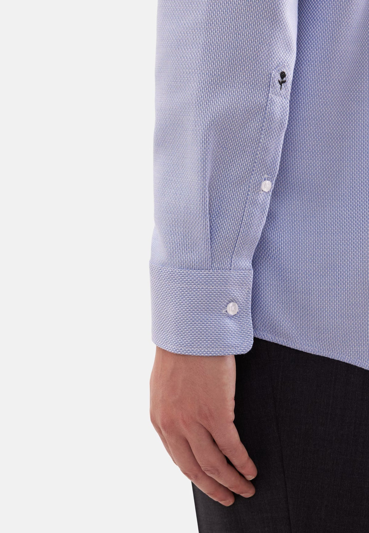 Seidensticker Regular Business Shirt Structure - Medium Blue