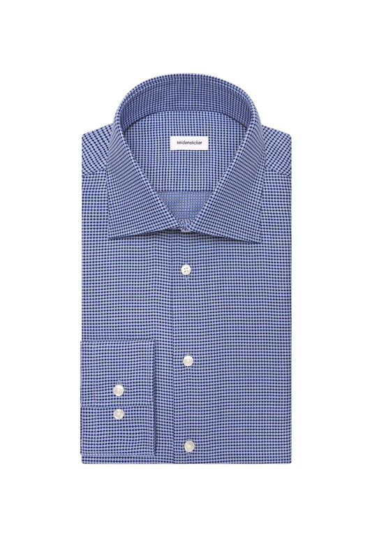 Seidensticker Regular Business Shirt Structure - Medium Blue