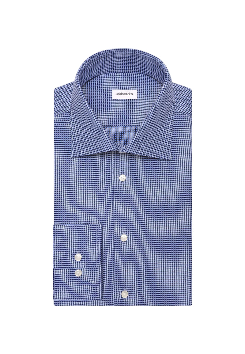Seidensticker Regular Business Shirt Structure - Medium Blue