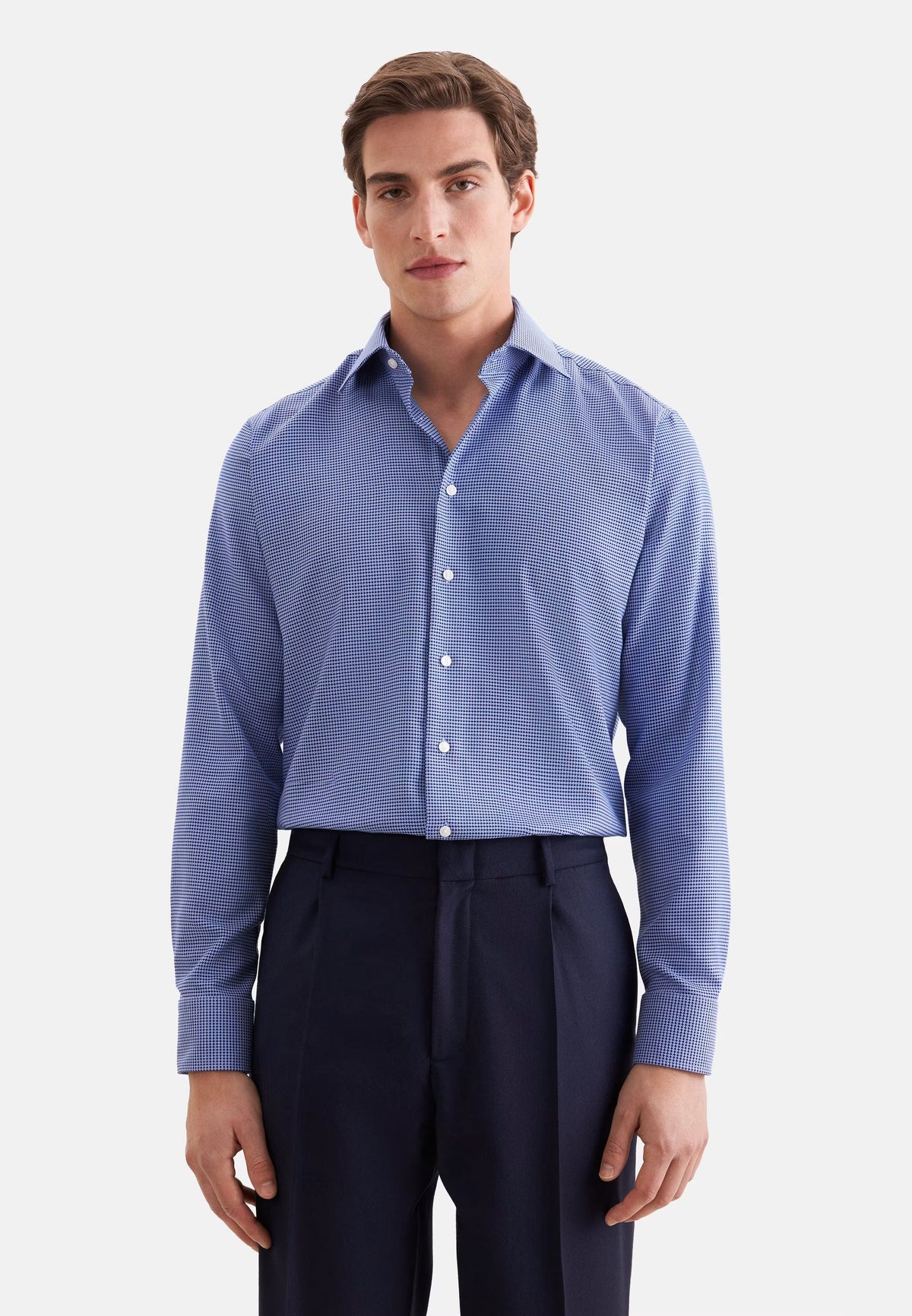 Seidensticker Regular Business Shirt Structure - Medium Blue