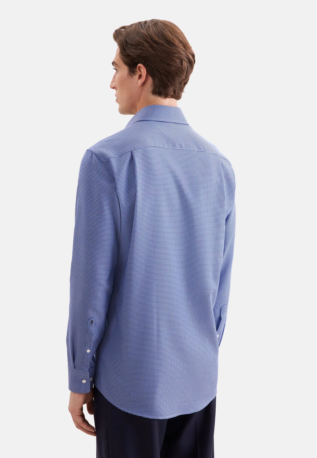 Seidensticker Regular Business Shirt Structure - Medium Blue