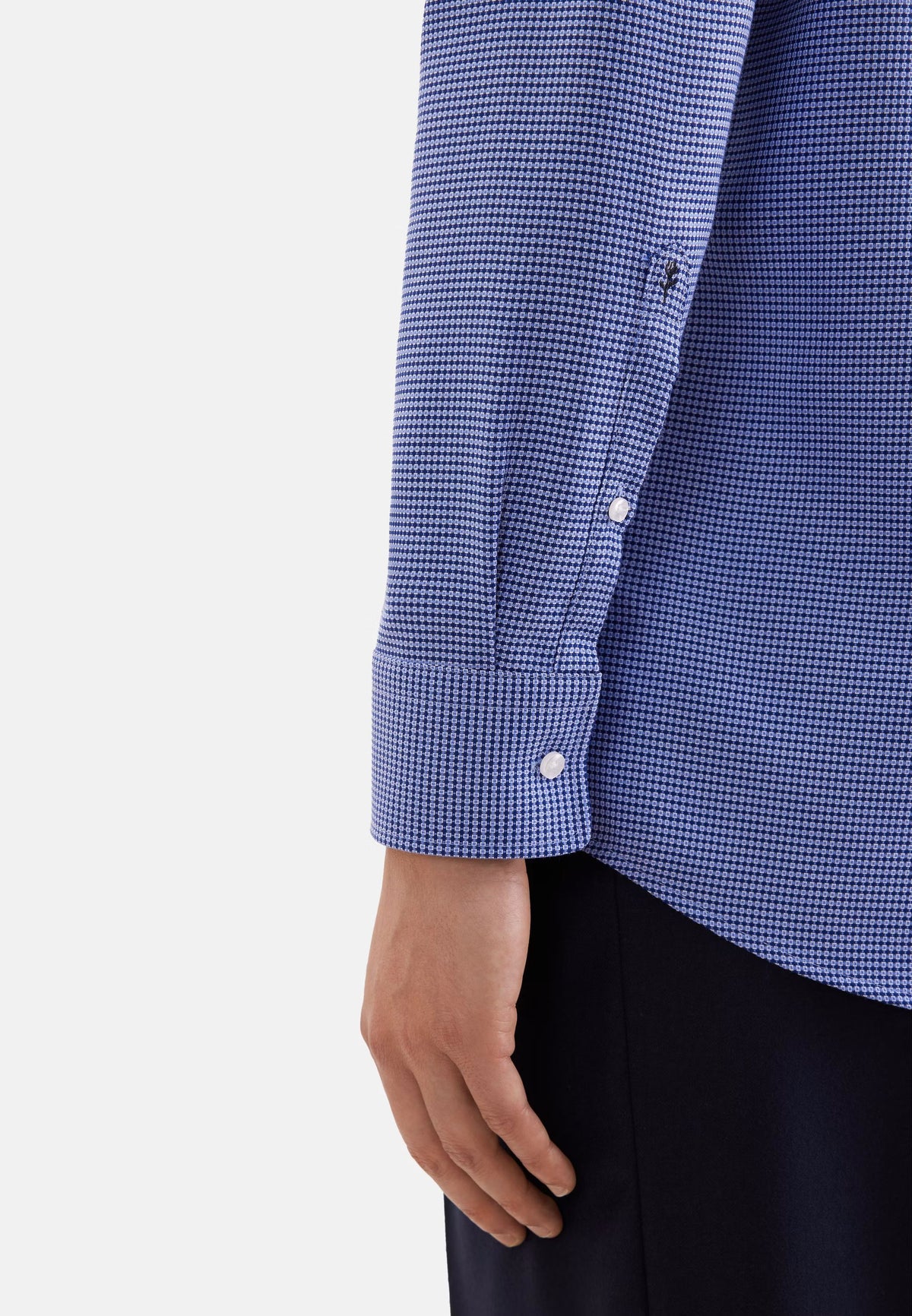Seidensticker Regular Business Shirt Structure - Medium Blue
