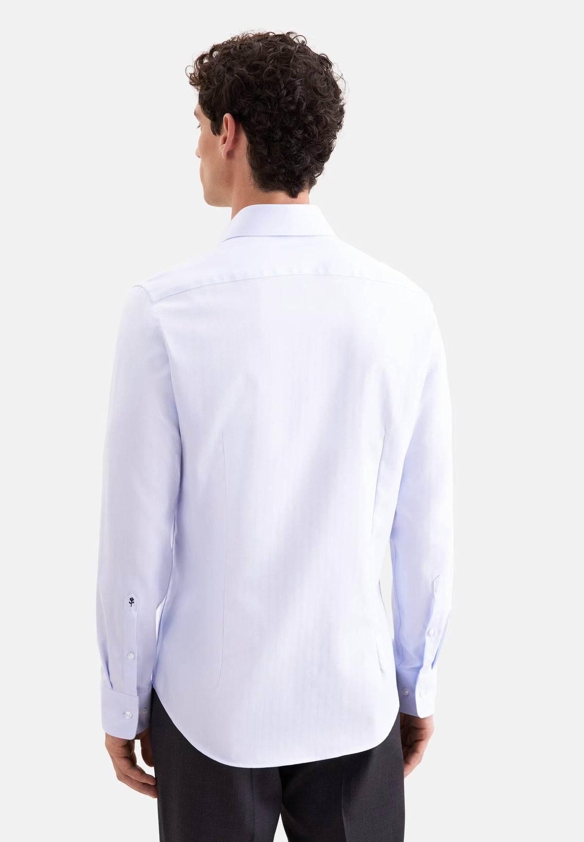 Seidensticker Slim Business Shirt Herringbone - Light Blue