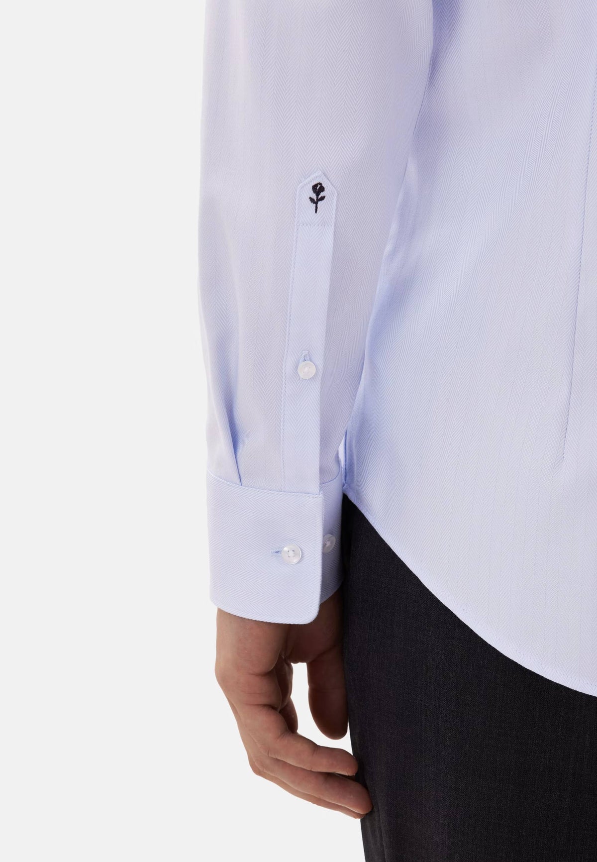 Seidensticker Slim Business Shirt Herringbone - Light Blue