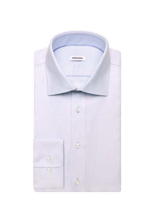 Seidensticker Slim Business Shirt Structure - Light Blue