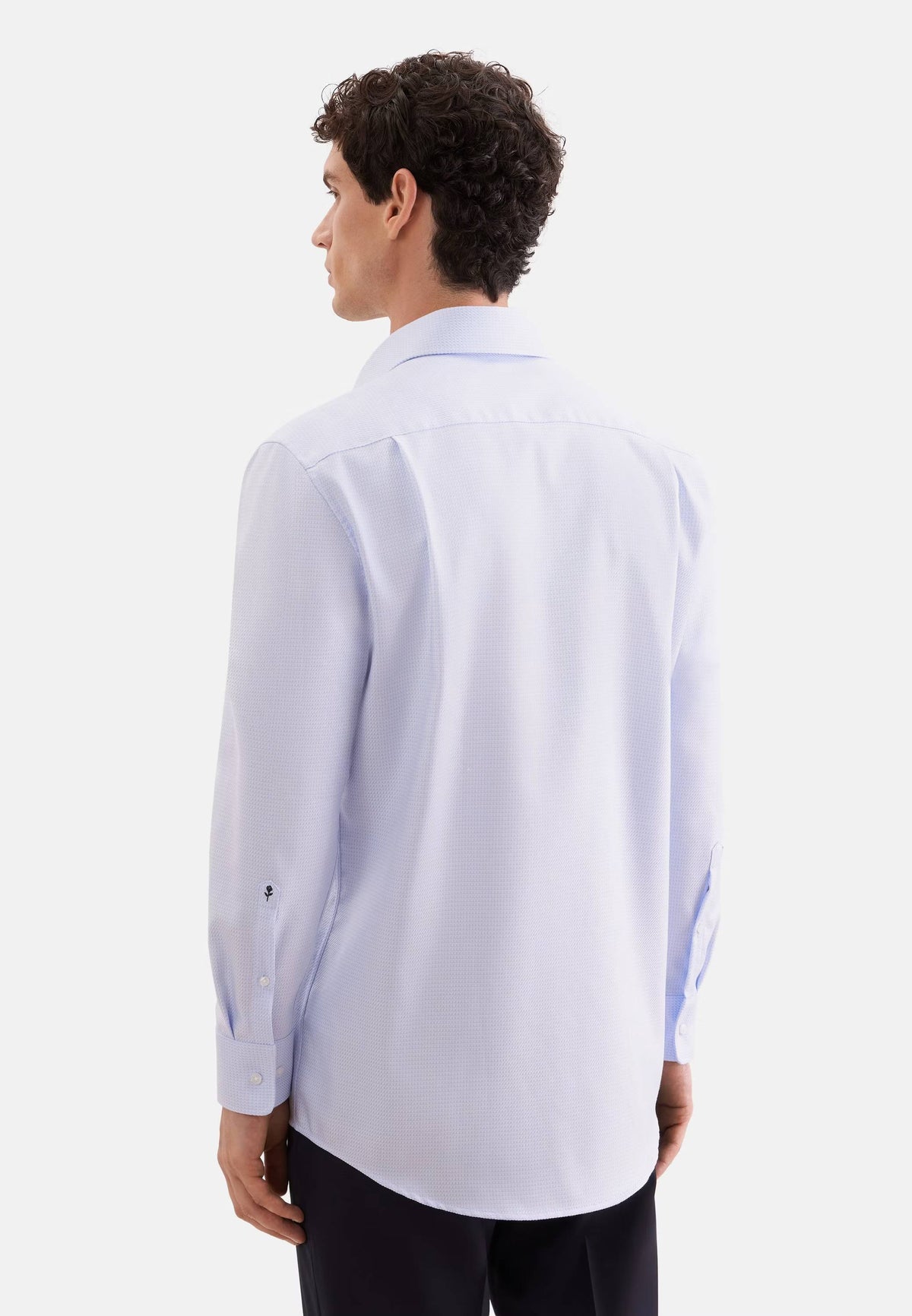 Seidensticker Slim Business Shirt Structure - Light Blue