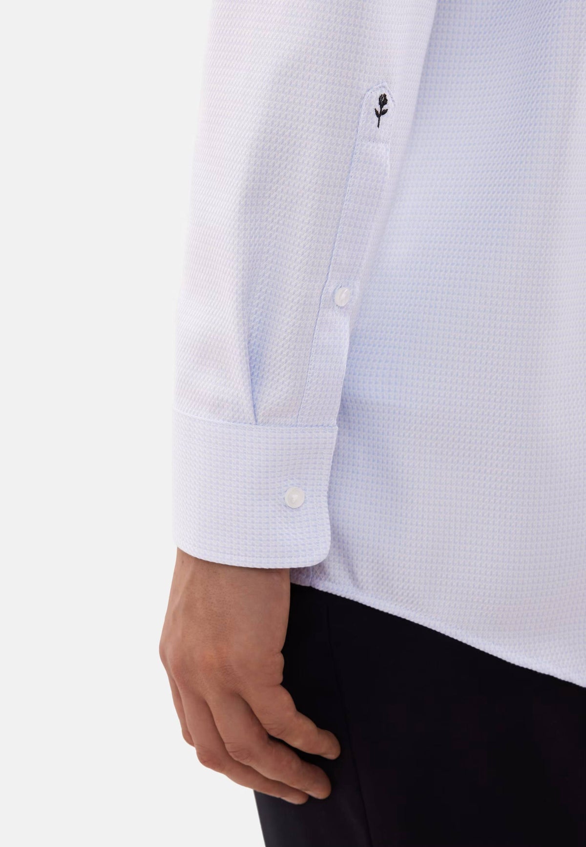 Seidensticker Slim Business Shirt Structure - Light Blue
