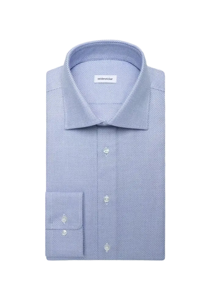 Seidensticker Slim Business Shirt Structure - Medium Blue