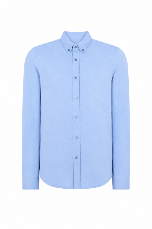Remus Uomo Long Sleeve Stretch Shirt - Light Blue