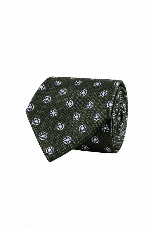 Amanda Christensen Floral Silk Tie - Olive