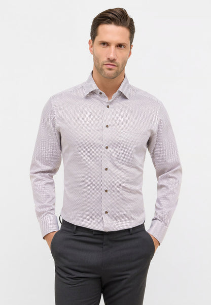 MODERN FIT Shirt in brown printed