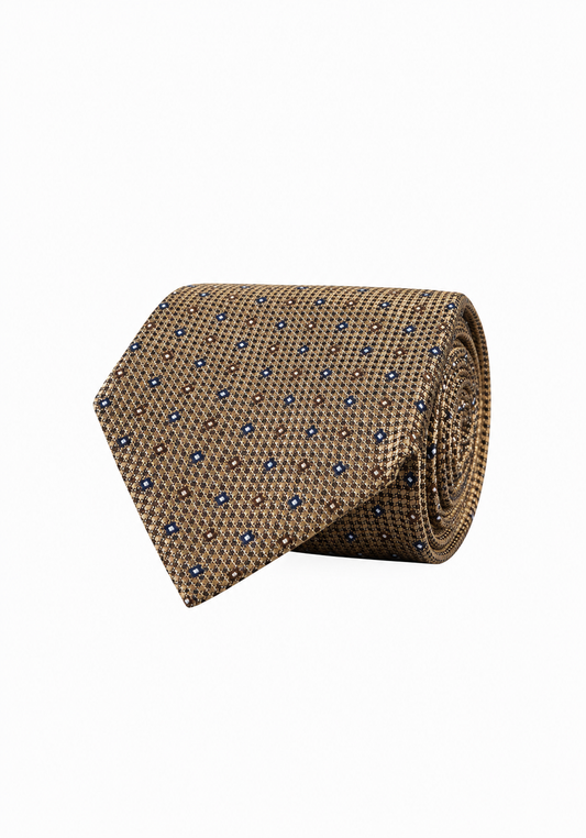Amanda Christensen Silk Micro Pattern Tie - Beige