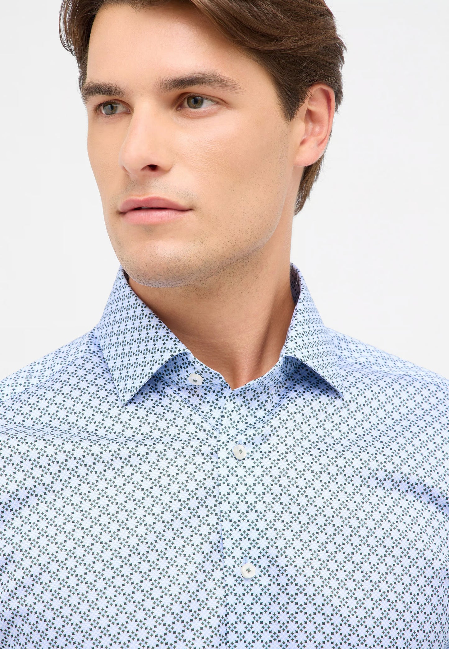 MODERN FIT Shirt in sky blue printed