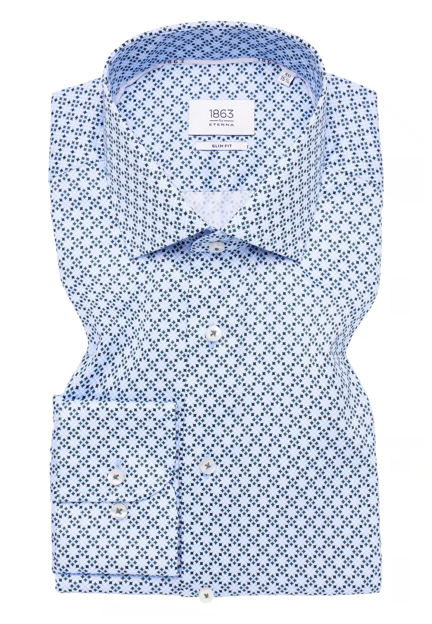 MODERN FIT Shirt in sky blue printed