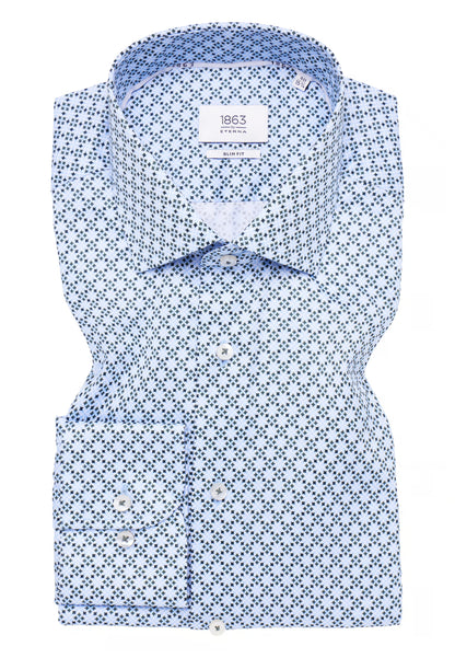 MODERN FIT Shirt in sky blue printed