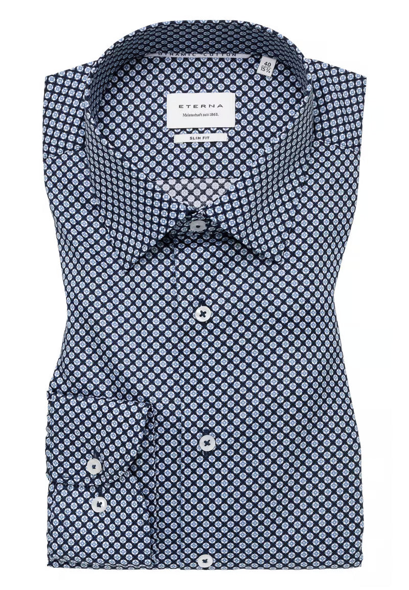 MODERN FIT Shirt in navy printed