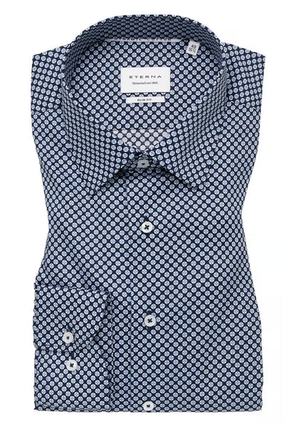 MODERN FIT Shirt in navy printed