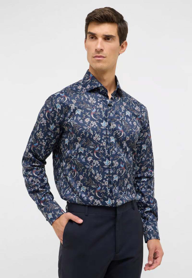 MODERN FIT Shirt in navy printed