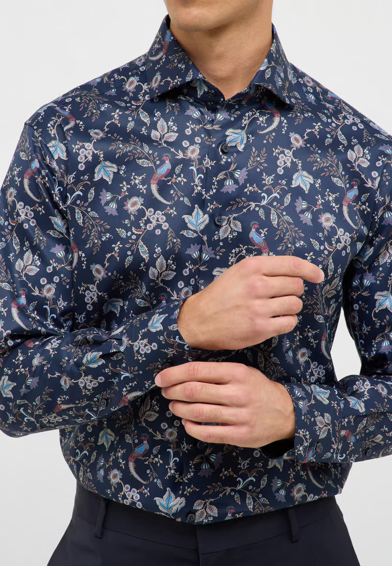 MODERN FIT Shirt in navy printed