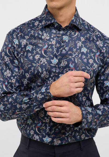 MODERN FIT Shirt in navy printed