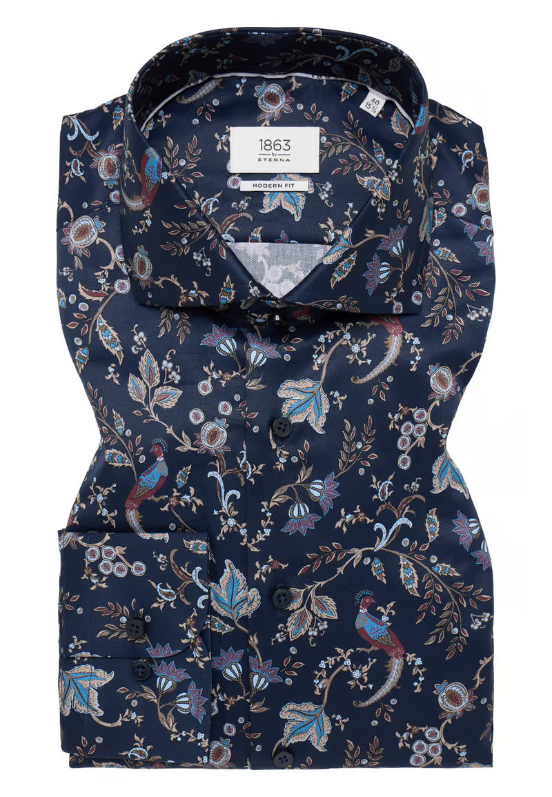 MODERN FIT Shirt in navy printed