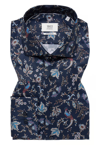 MODERN FIT Shirt in navy printed