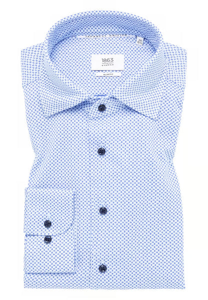 Modern Fitted Japanese Knitted in royal blue printed