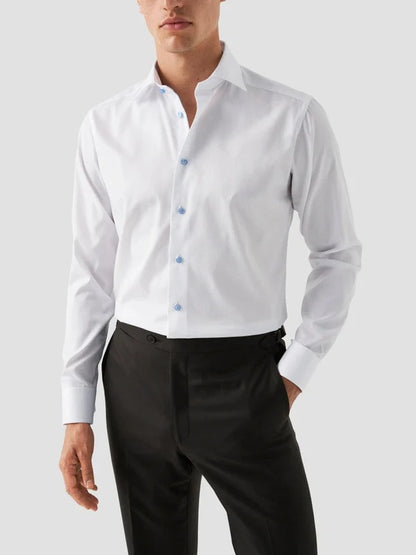 Light Blue Details Signature Twill Shirt