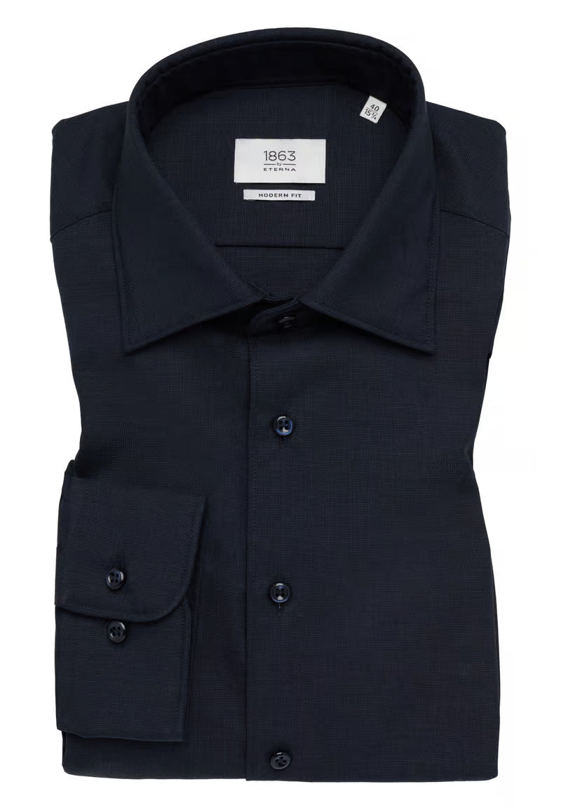 MODERN FIT Merino Wool in navy plain