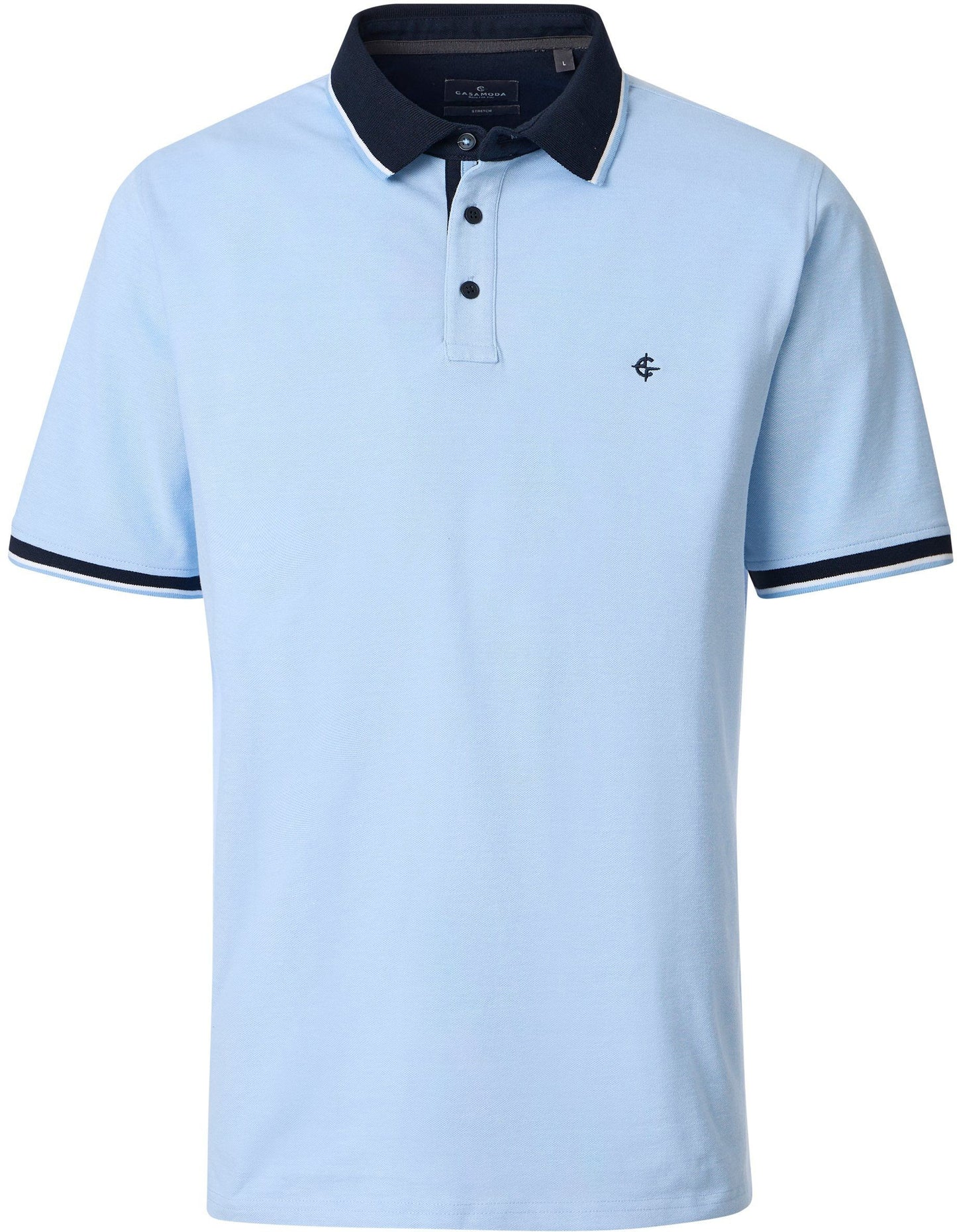 Casa Moda Polo Shirt Piqué Contrast Blue
