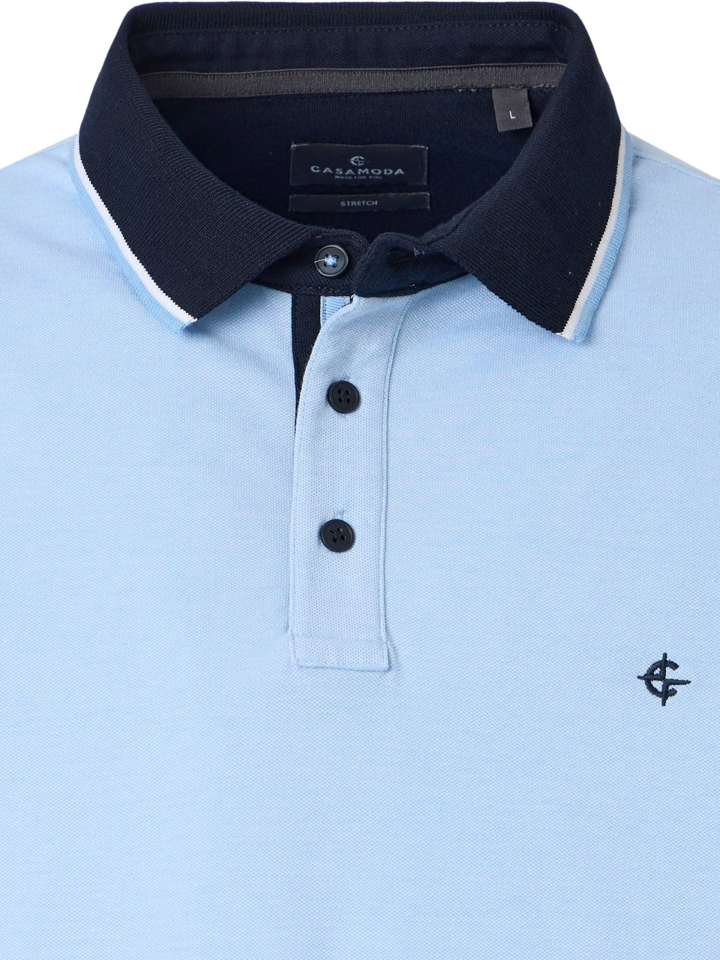 Casa Moda Polo Shirt Piqué Contrast Blue
