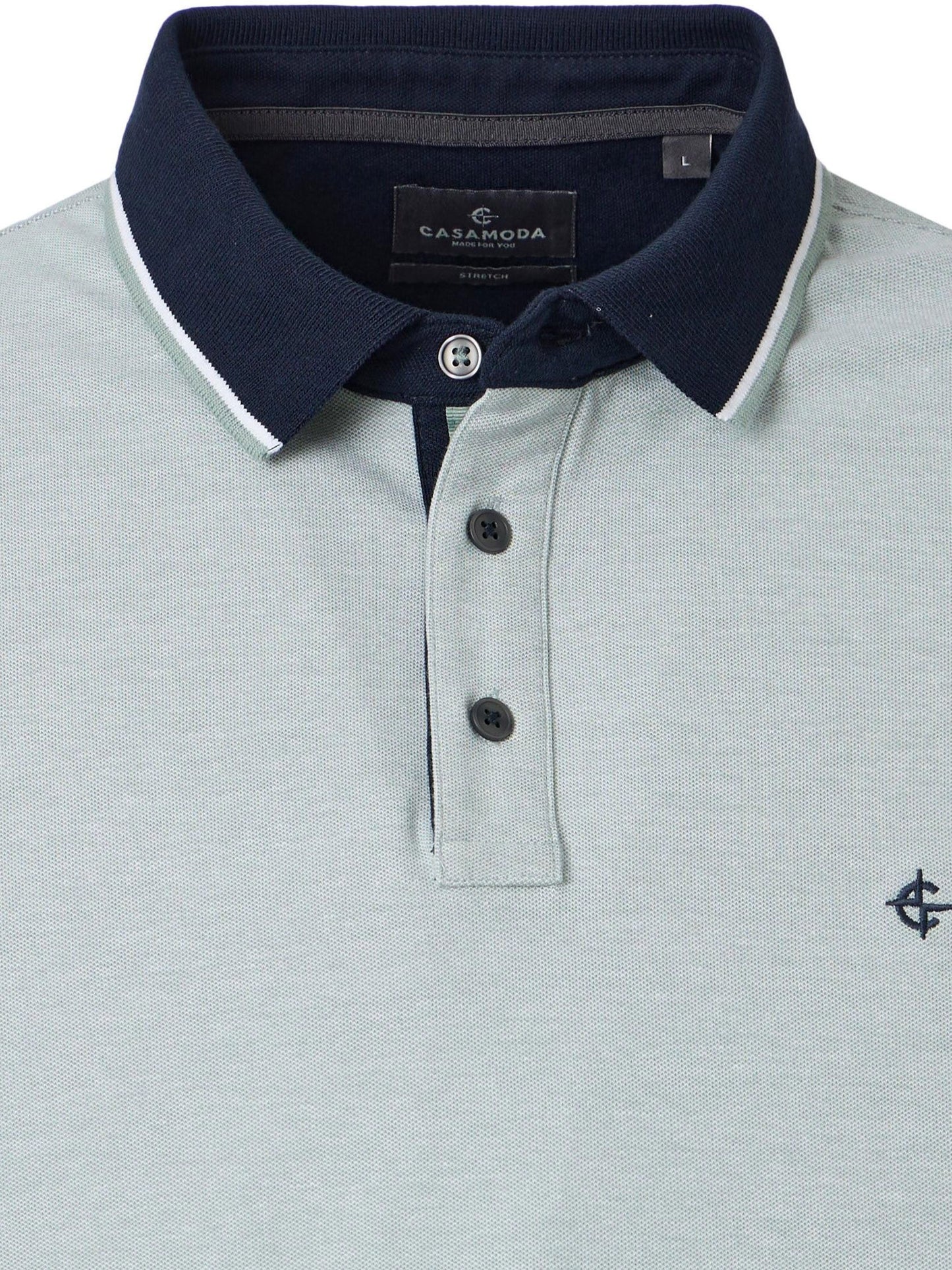 Casa Moda Polo Shirt Piqué Contrast Green