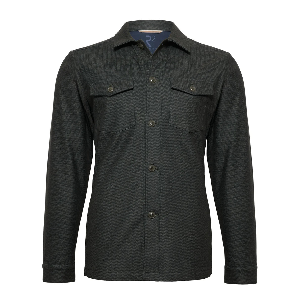 R2 Amsterdam Herringbone Overshirt – Green