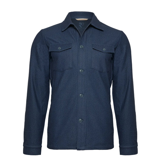 R2 Amsterdam Herringbone Overshirt – Navy