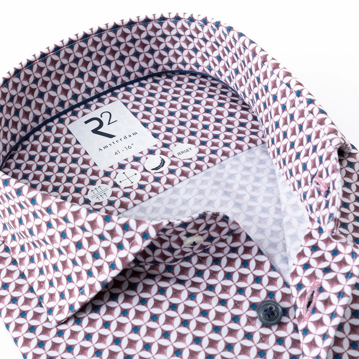 R2 Amsterdam Printed Single Technical Knit Shirt – Mauve
