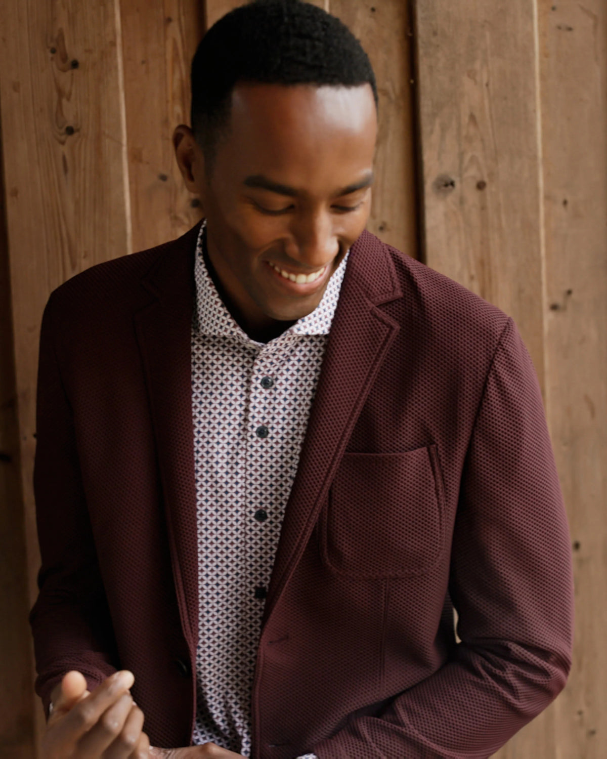 R2 Amsterdam Printed Single Technical Knit Shirt – Mauve
