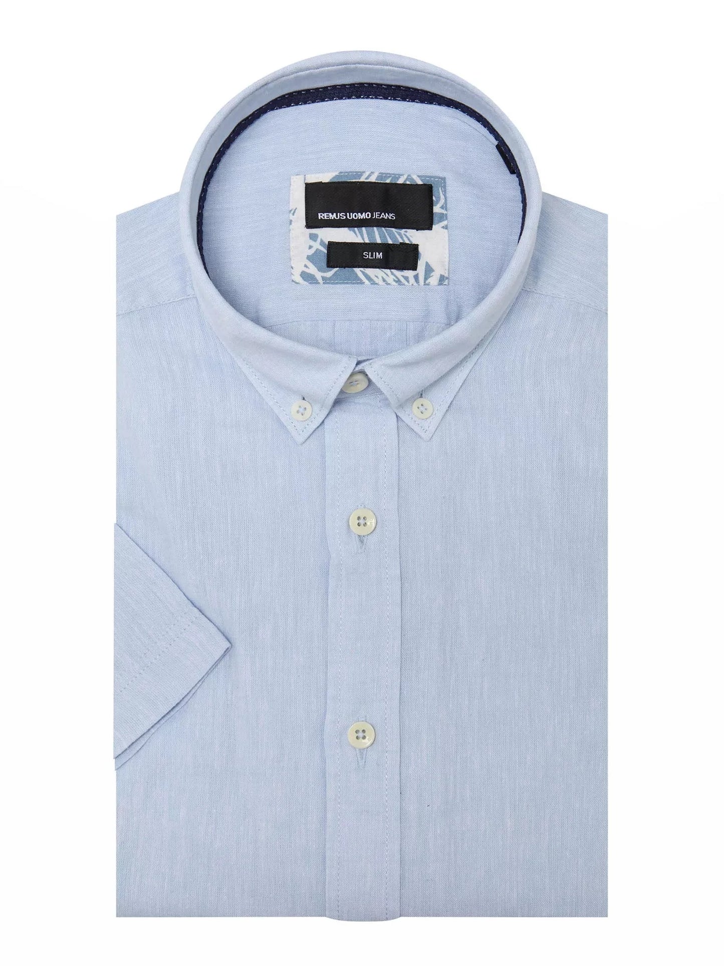 Remus Uomo Ashton Slim Short-sleeved Linen Shirt