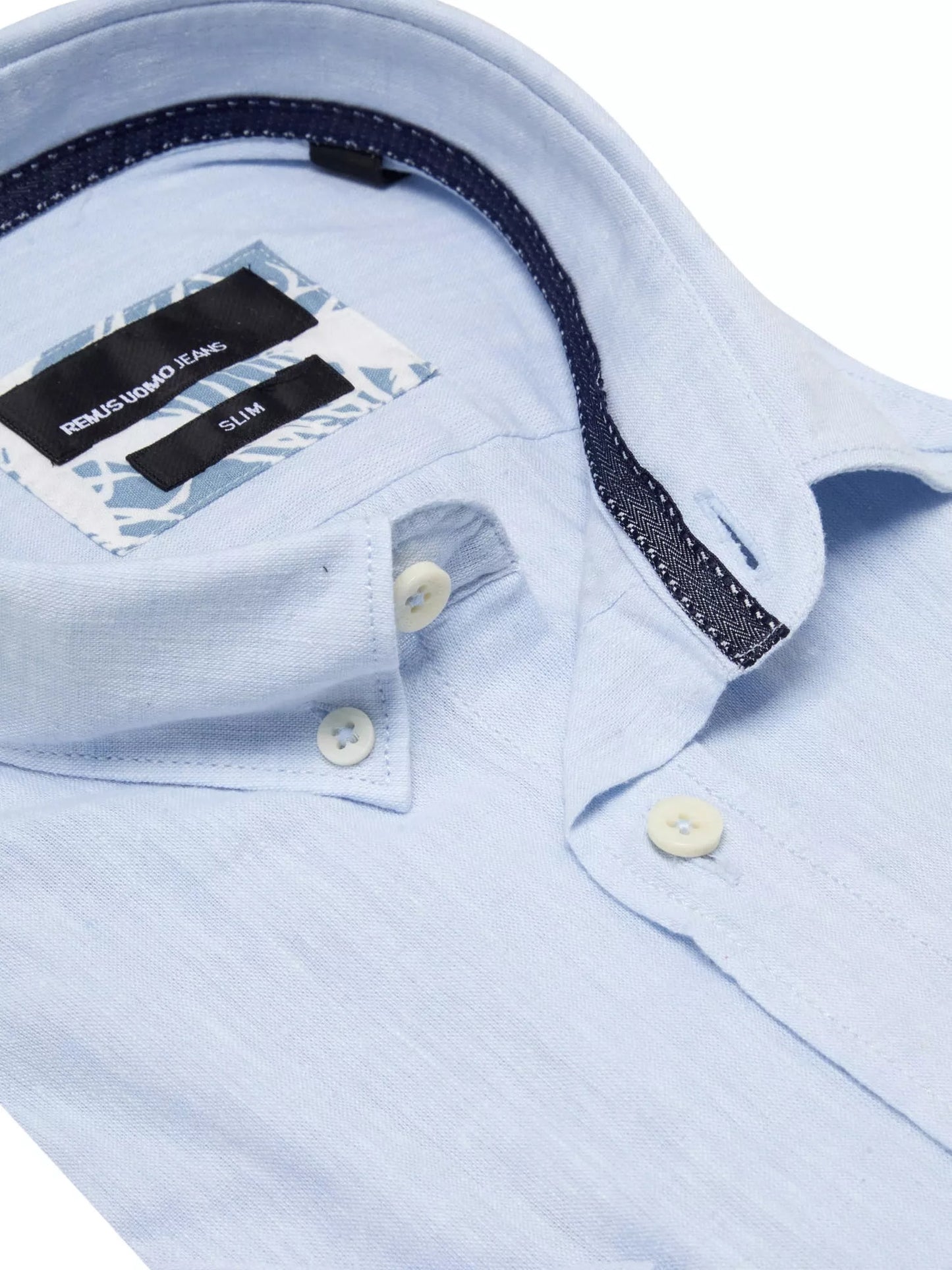Remus Uomo Ashton Slim Short-sleeved Linen Shirt