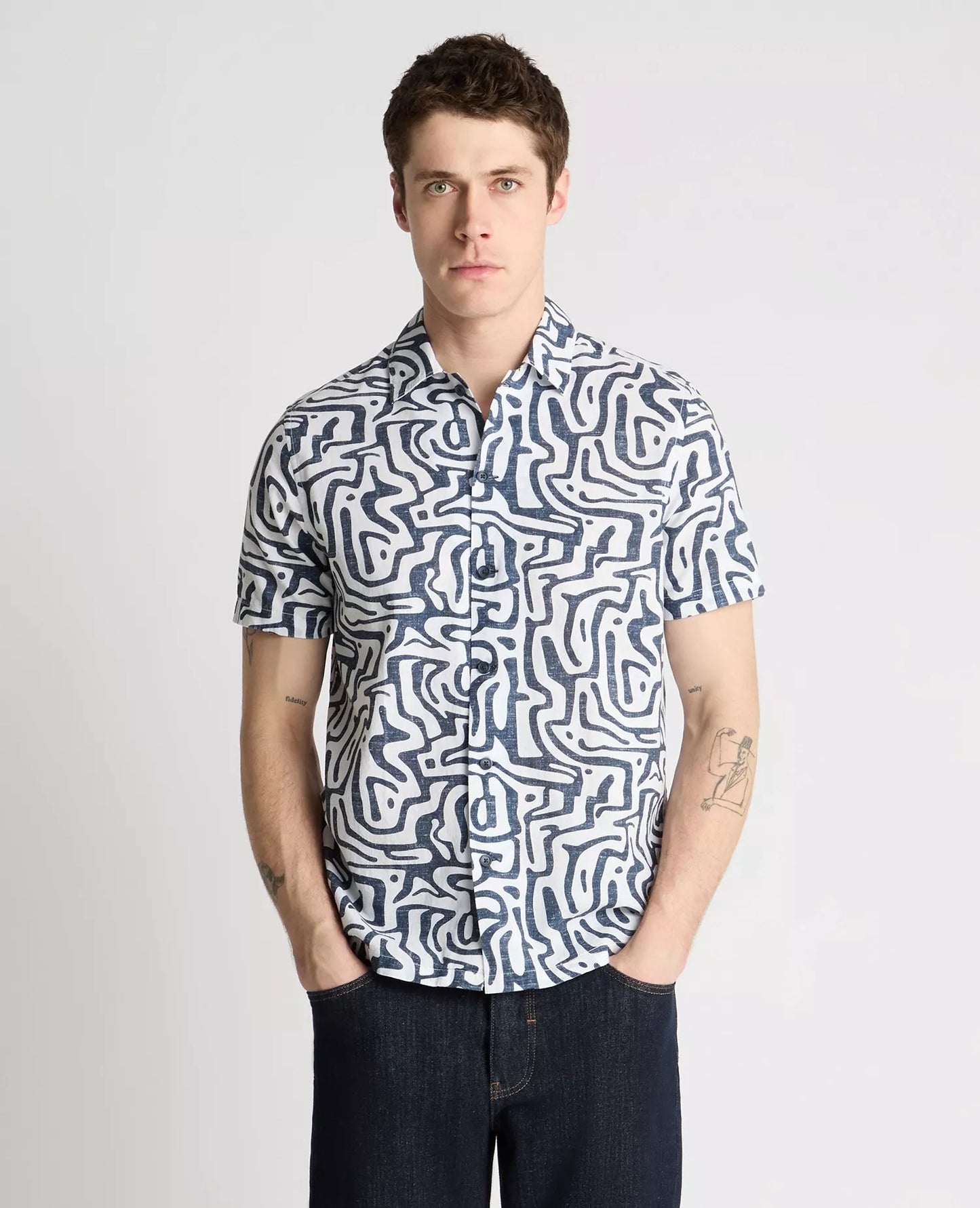 Remus Uomo Paolo Tapered Fit Cotton-Linen Shirt