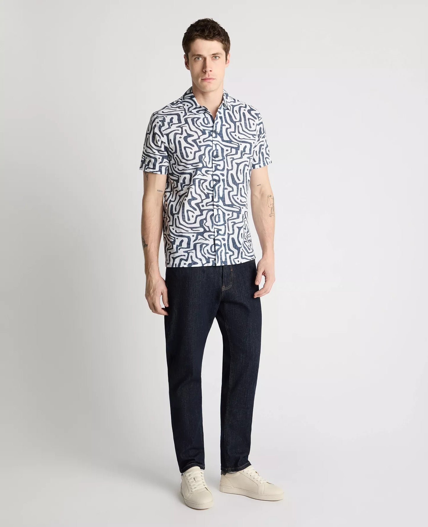 Remus Uomo Paolo Tapered Fit Cotton-Linen Shirt