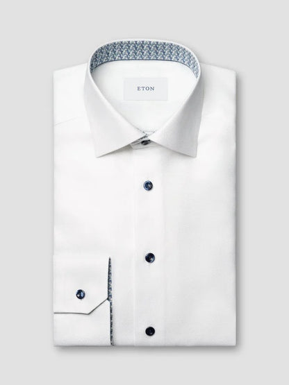 Geometric Effect Textured Twill Shirt