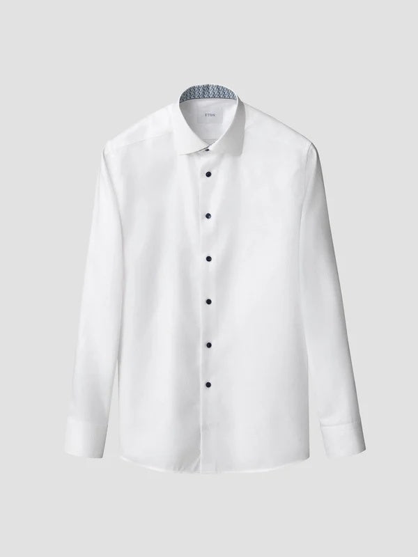 Geometric Effect Textured Twill Shirt