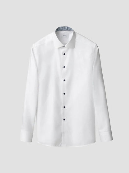 Geometric Effect Textured Twill Shirt