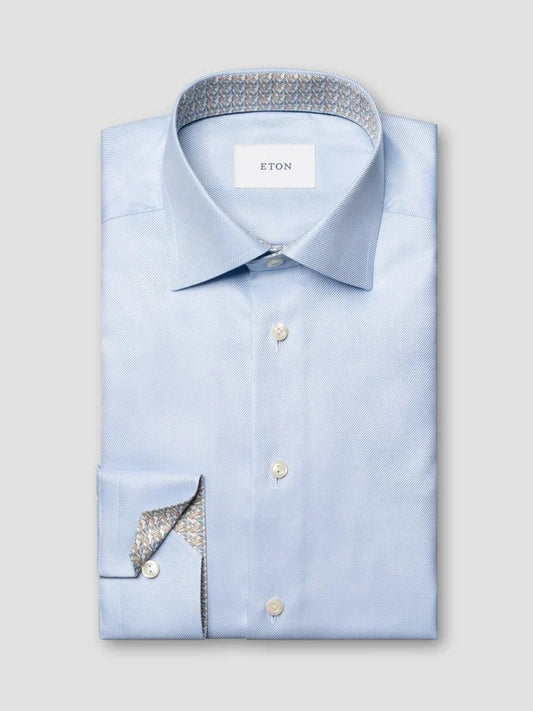 Geometric Effect Textured Twill Shirt