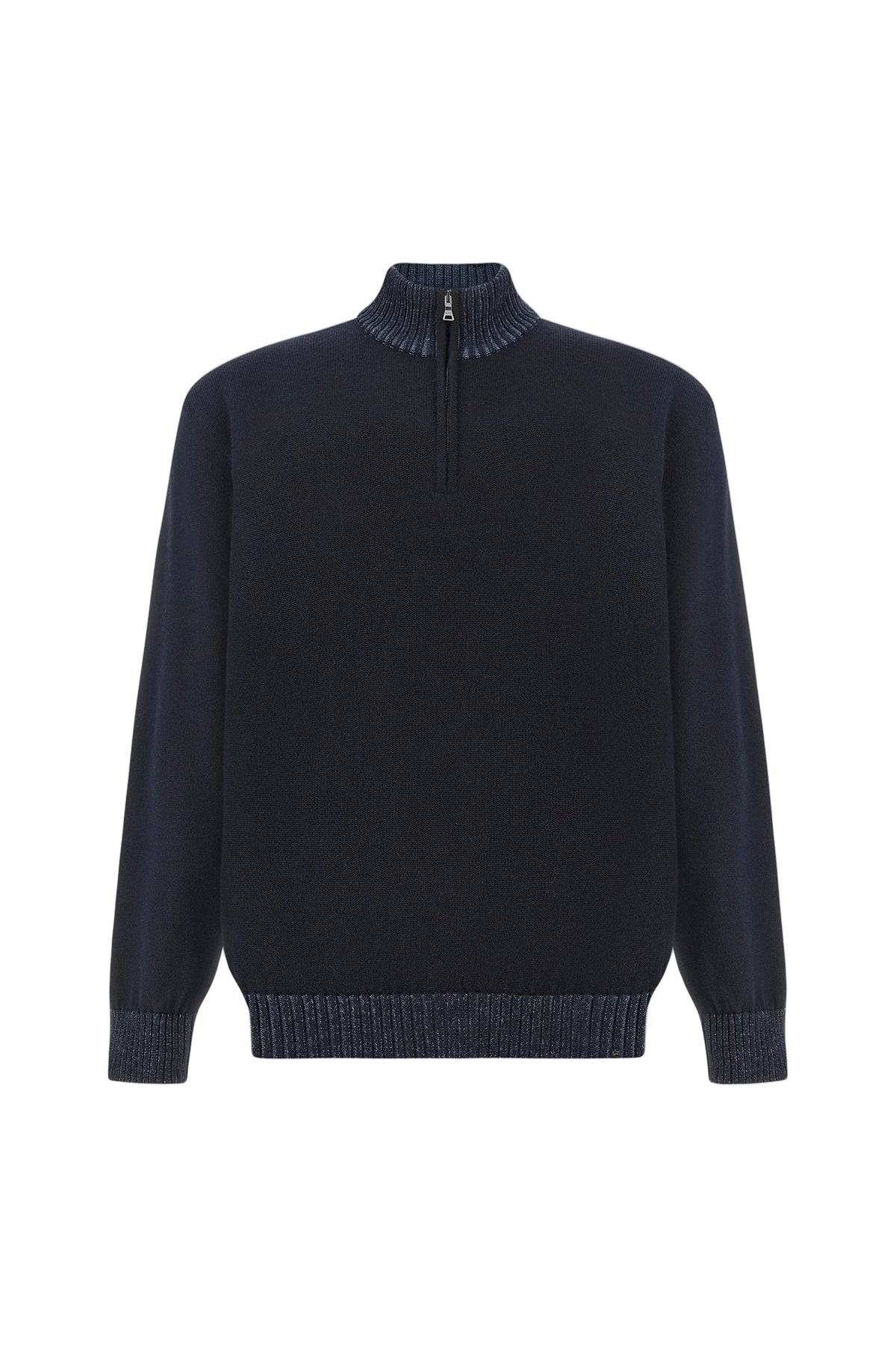 Paul & Shark Soft Cool Touch Virgin Wool Half-Zip Jumper – Navy