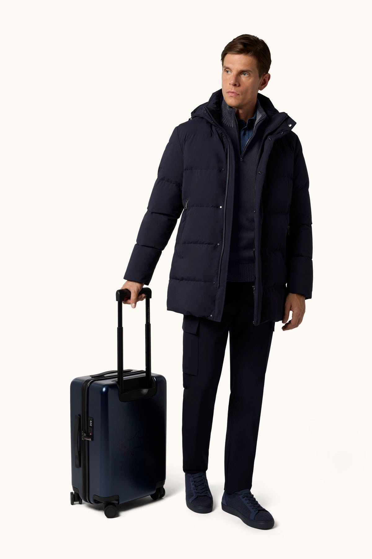 Paul & Shark Soft Cool Touch Virgin Wool Half-Zip Jumper – Navy