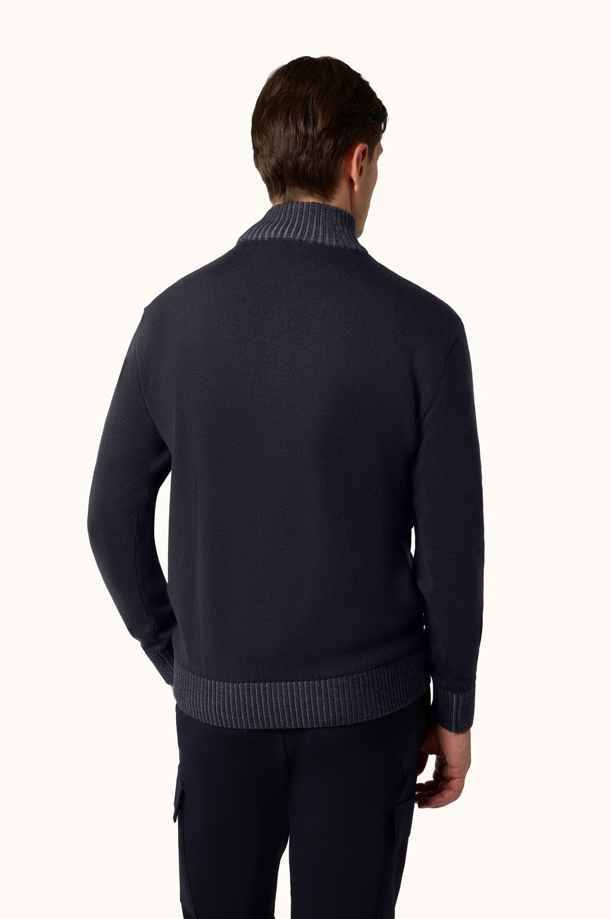 Paul & Shark Soft Cool Touch Virgin Wool Half-Zip Jumper – Navy