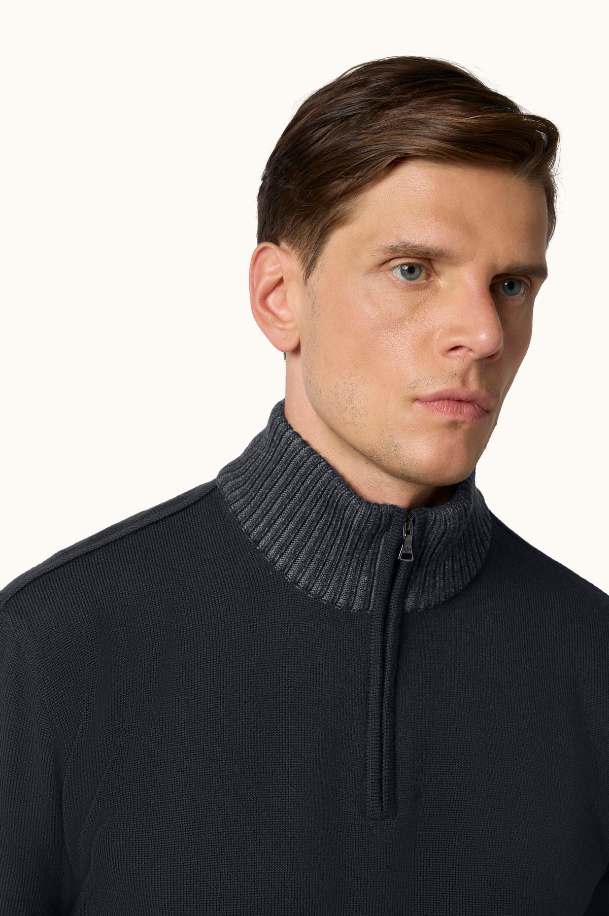 Paul & Shark Soft Cool Touch Virgin Wool Half-Zip Jumper – Navy