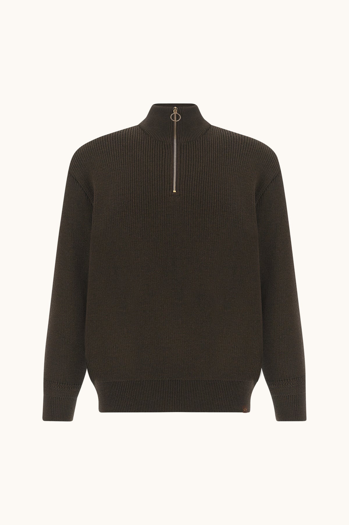 Paul & Shark Tech Wool Half Zip Sweater - Brown